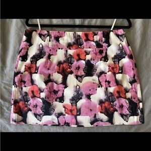 J.Crew Factory Pink Print Mini Skirt- size 10